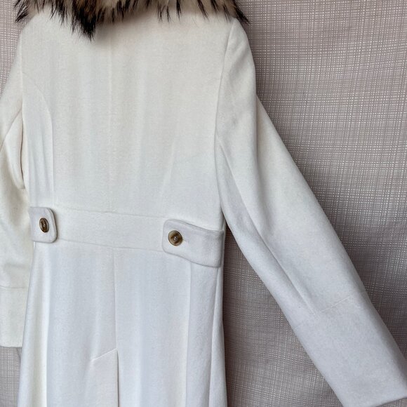 VINTAGE Anne Klein Y2K Angora Wool Coat Fur Collar Cozy Soft Warm Coat … - Picture 8 of 16